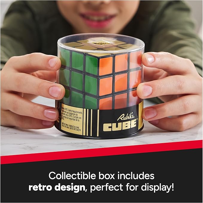 Rubik’s Cube, Special Retro 50th Anniversary Edition, Original 3x3 Cube Collectible & Desk Décor, Problem-Solving Brain Teaser, Fidget Toy, Sensory Puzzle for Adults, Teens, Kids, for Ages 8 & Up