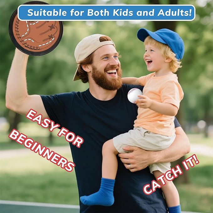 New 2026 Toss and Catch Game Ball Set Beginner Baseball Training Glove - Premium Toy Paddle Fits All Hand Sizes Toddlers Teens & Adults, Fun Gift Idea for Boys & Girls Toddler Baseball Glove