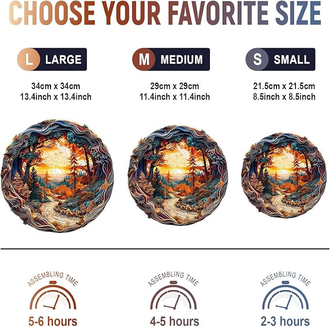Wooden Jigsaw Puzzles, Winding Road Wooden Puzzles for Adults with Unique Shape, Birthday Gifts for Adults Family Game,11.4"x11.4"-200pcs