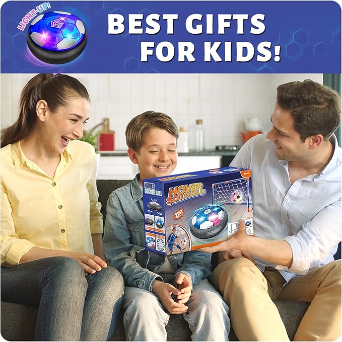 Hover Soccer Ball Set with 2 Goals, Indoor Toys for Boys Age 6-8, Kids Soccer Gift for Boys 8-12, Kid Sports Games Toys for 3 4 5 6 7 8 Year Old, Ideas Christmas Birthday Gifts for Kids Ages 4-8