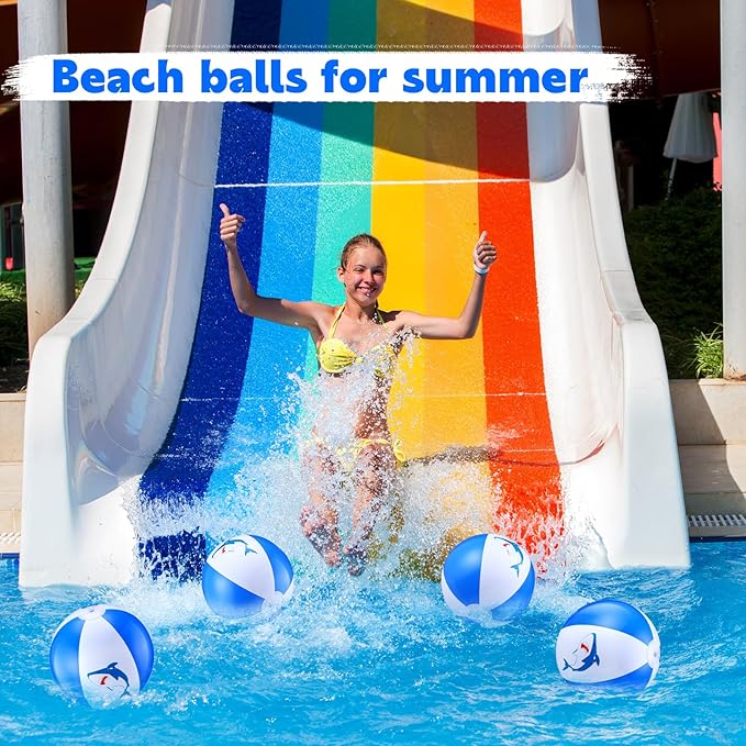 12 Inch Inflatable Beach Balls for Kids Birthday Party Favor Decorations Pool Toy PVC Beach Ball