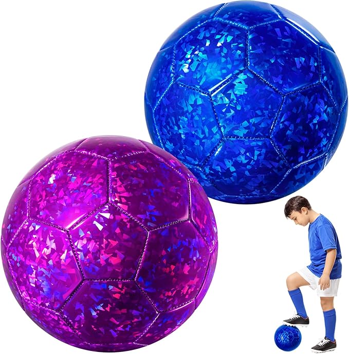 Toddler Soccer Ball Size 2 Size 3 - Small Soft Kids Ball 2 Pack for Ages 1-5 3-8 - Cartoon Sports Toy Boys Girls - Easter Basket Stuffers for Toddlers Kids - Soccer Gift for Indoor Outdoor Games