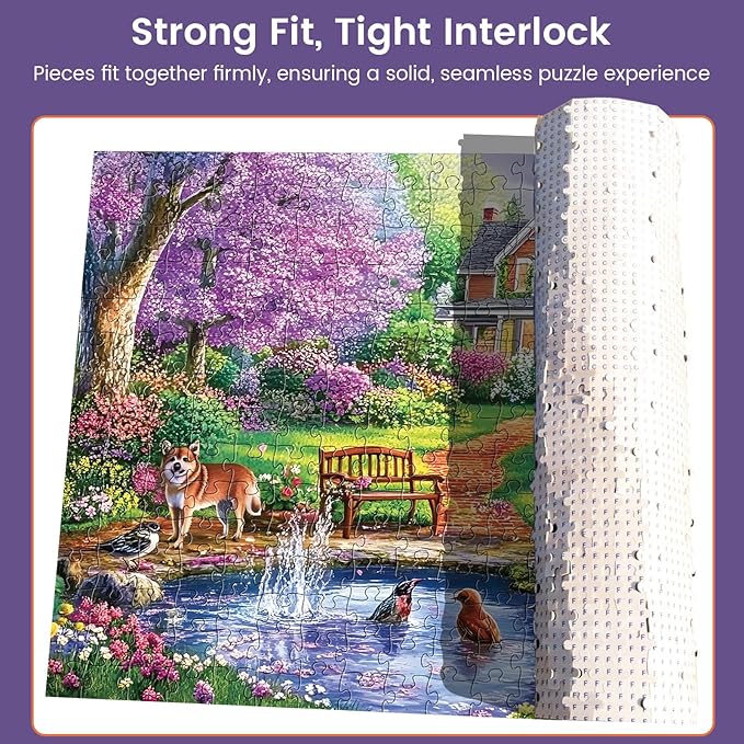 300 Piece Puzzles for Adults,Spring Jigsaw Puzzle for Kids Seniors,Puzzle with Letters on Back,Interlock Perfectly No Dust,Interlock Perfectly No Dust,Challenging Family Activity Game Gifts,20.5*15In