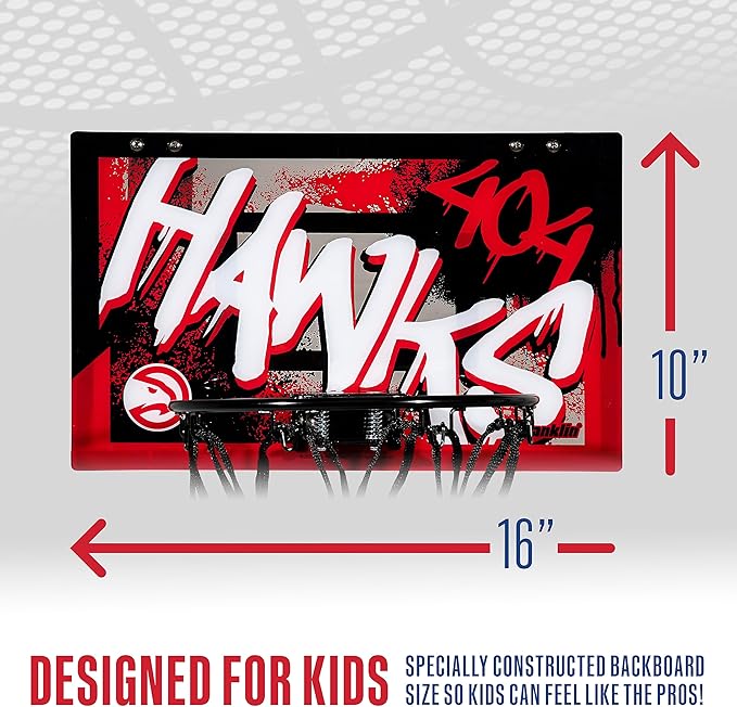 Franklin Sports NBA Team Over the Door Basketball Hoops - Kids Indoor Mini Basketball Hoop + Ball Set - NBA Fan Mini Hoops