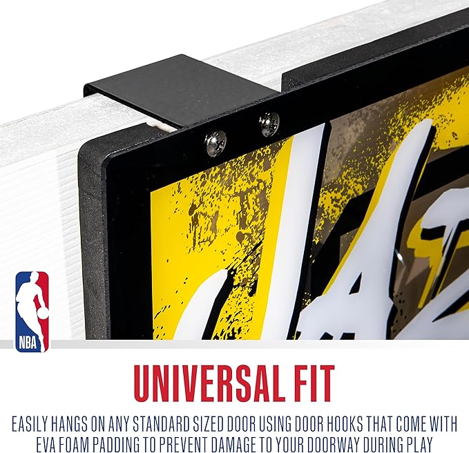 Franklin Sports NBA Team Over the Door Basketball Hoops - Kids Indoor Mini Basketball Hoop + Ball Set - NBA Fan Mini Hoops