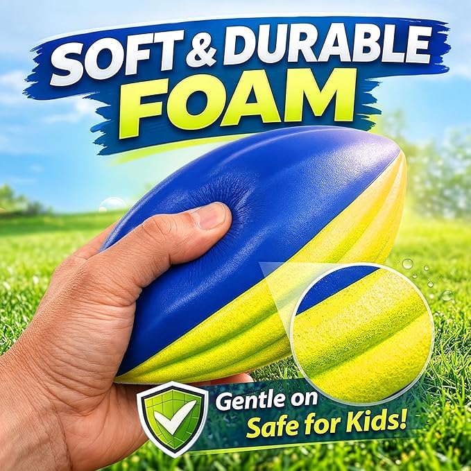 Liberty Imports 8.5" Foam Spiral Football PU Coated High Density Soft Balls, Set of 3, for Kids Sports Training Practice Indoor Outdoor Play
