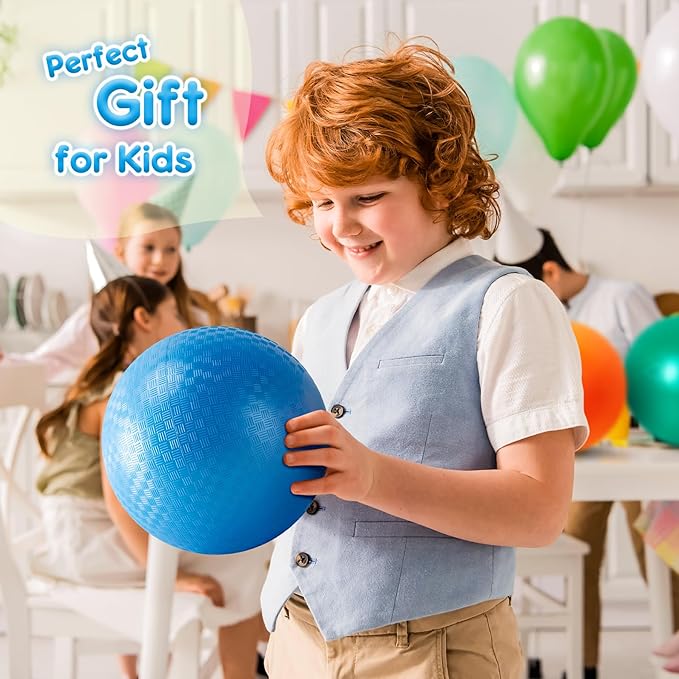 EVERICH TOY Playground Balls Kickball, 6 or 12 Pack 8.5" Dodgeballs Bouncy Kick Balls for Kids Adults Outdoor Indoor, 4 Square Ball Sports School Yard Games for Boys Girls 3-5 5-8 8-12 with Pump