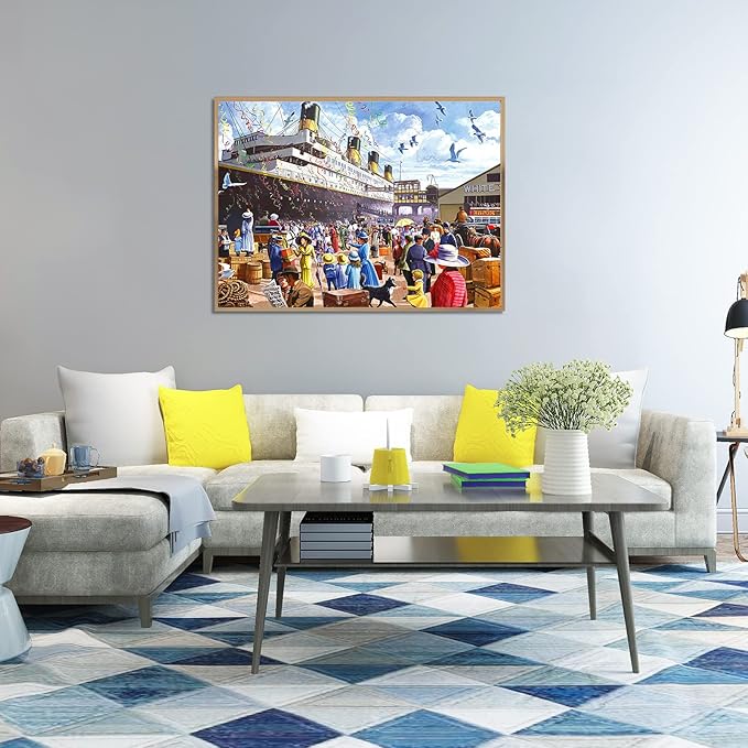 1000 Pieces Jigsaw Puzzles for Adults R.M.S. Titanic Puzzles Cruise Ship Oil Painting Jigsaw Puzzle Challenging Puzzles Intellectual Educational Game Toys for Kids Teens