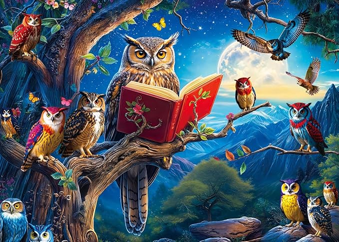 500 Piece Jigsaw Puzzle for Adults -Majestic Owl Colorful Jigsaw Puzzles 500 Pieces Puzzles for Adults-Finished Size 19.3 x 13.7