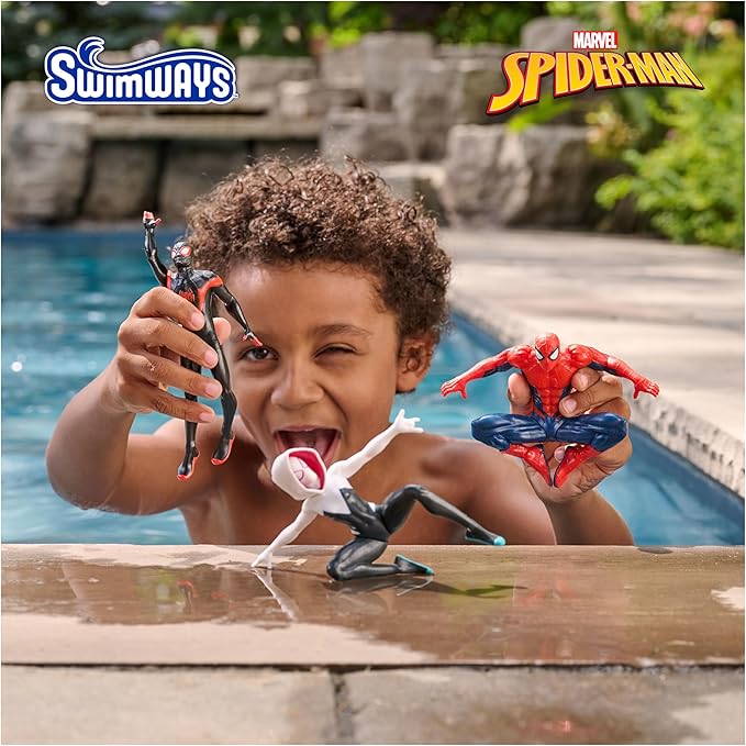 SwimWays Marvel Spider-Man Dive Character 3-Pack, Swimming Pool Accessories & Kids Pool Toy, Spiderman Toys, Weighted Figures, Marvel Pool Party Favors & Games for Kids Ages 5 & Up