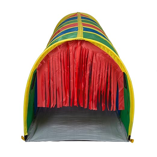 Pacific Play Tents 95200 Kids Super Sensory 9-Foot D Style Institutional Crawl Play Tunnel, 9' x 30" x 30", Multicolored