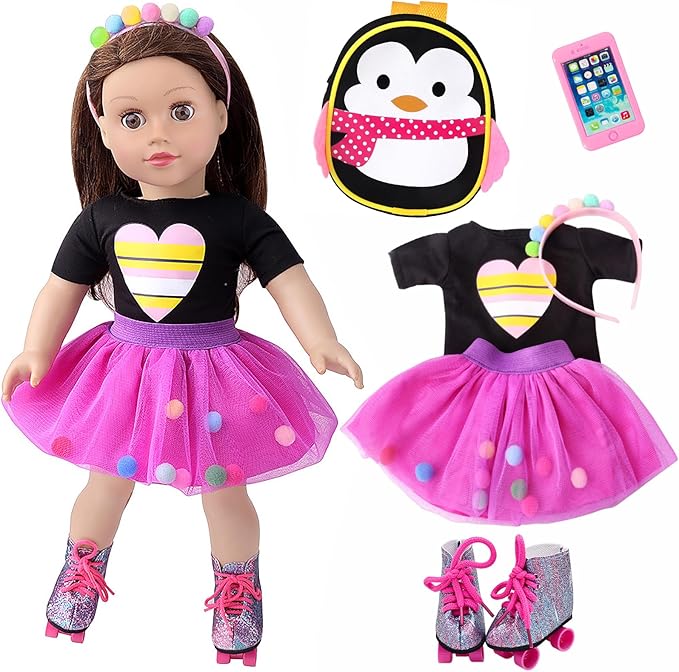 18 Inch American Doll Clothes and Accessories Travel Skating Sport Playset Outdoor Sport Accessories (Not Include Doll)