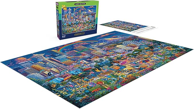 Buffalo Games – I Love Seattle - Eric Dowdle - 2000 Piece Jigsaw Puzzle  Colorful Puzzle for Adults – Precision-Cut Pieces, Beautiful Artwork, and Hours of Relaxing Fun