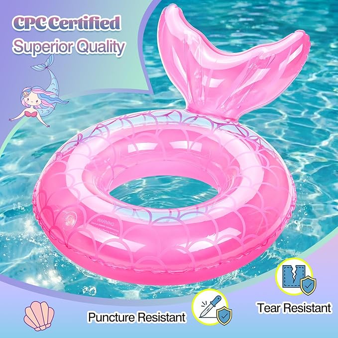 MoKo Inflatable Swimming Ring, Cute Pool Float Tube Decorations Swim Tubes Outdoor Pool Beach Water Floats Party Supplies Floaties