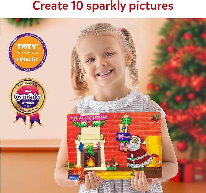 Skillmatics Foil Fun - Holiday Magic, No Mess Art for Kids, Christmas Craft Kits & Supplies, DIY Creative Activity, Travel Toys, Gifts for Boys & Girls Ages 4, 5, 6, 7, 8, 9