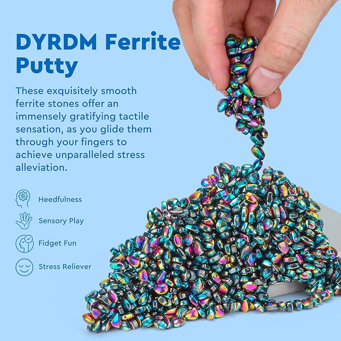 500+ Original Ferrite Putty Colorful, Sensory Stones, Adult Fidget Stress Relief Desk & Office Item, Ferrite Stones Stocking Stuffers Gifts