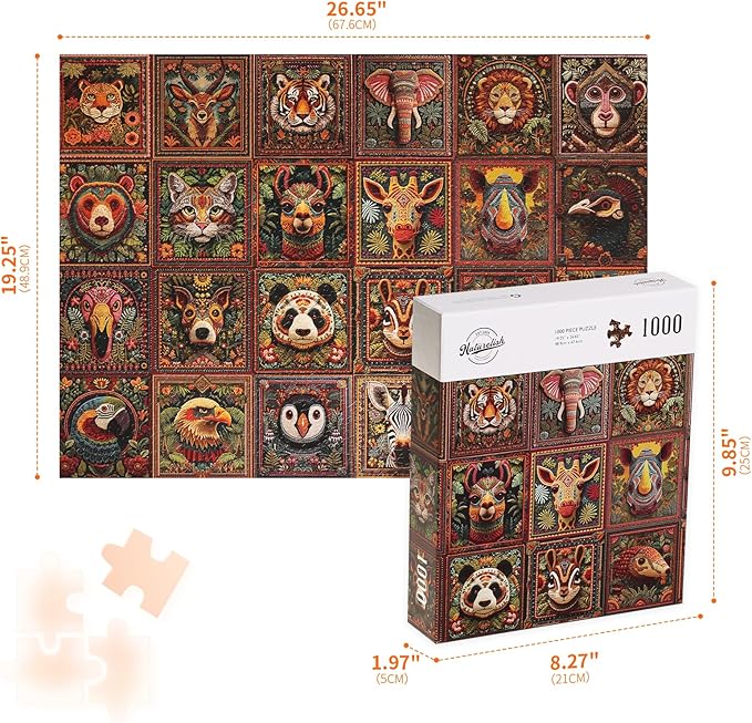 Jigsaw Puzzles for Adults 1000 Pieces, Animal Collection Difficult Challenging Unique Puzzle for Game Night Family Home Decor, 20x27 Inches, Animal Knitting