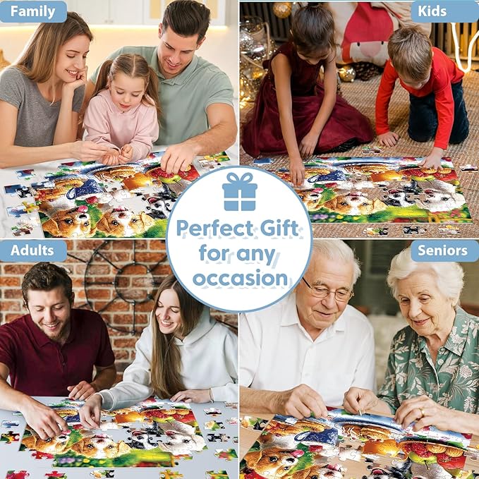 100 Piece Puzzles for Kids Ages 4-6 6-8 8-10, Dogs Tea Break Educational Jigsaw Puzzles, 100 Piece Large Piece Jigsaw Puzzles for Adults Teens Family Kids Puzzles 5-8 Gifts for Girls Boys