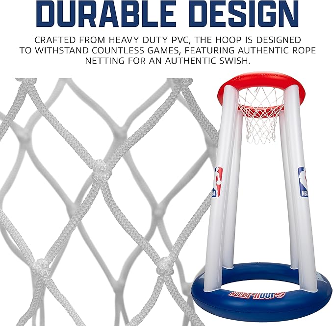 Franklin Sports NBA Alley-Hoop Kids Inflatable Toy Basketball Hoop Set - Indoor + Outdoor Mini Inflatable Hoop + Basketball Set for Kids Ages 3+ - Boys + Girls Basketball Toy - 48" Inches