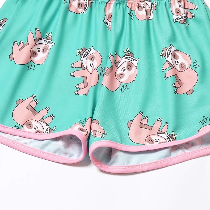 QPANCY Matching Girls & Dolls Pajamas Unicorn Pj Sets Summer Cotton Sleepwear