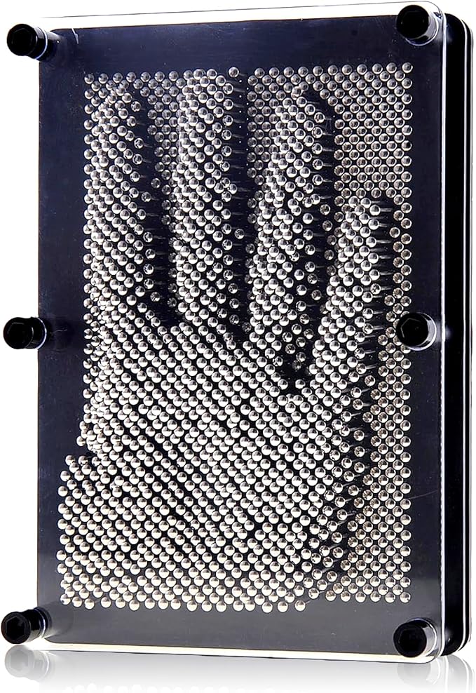 PowerTRC Classic 3D Pin Art Toy, Hand Art Sensory Toy Metal Hand Pins Impression Toy, Fun Fidget Board for Birthday Gifts