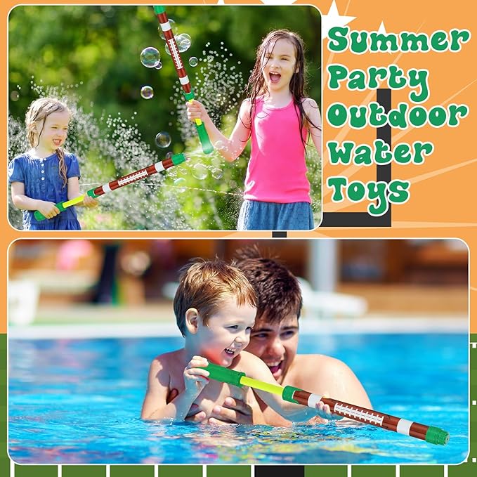 12 Pcs Football Party Favors, 15'' Water Guns Bulk for Kids Water Squirt Blasters Guns, Summer Activity Swimming Pool Backyard Beach Outdoor Toys for Kids Adults, 39 ft Range Shooter