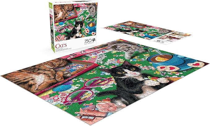 Buffalo Games – 750 Piece Cats Playtime Colorful Puzzle for Adults – Precision-Cut Pieces, Beautiful Artwork, and Hours of Relaxing Fun