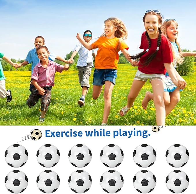 12 Pack Soccer Balls, Inflatable 4'' Mini Soccer Ball for Kids Toddlers Indoor Outdoor Sports Games Beach Garden Playground Balls Football for Boys Girls Gift and Party Favors