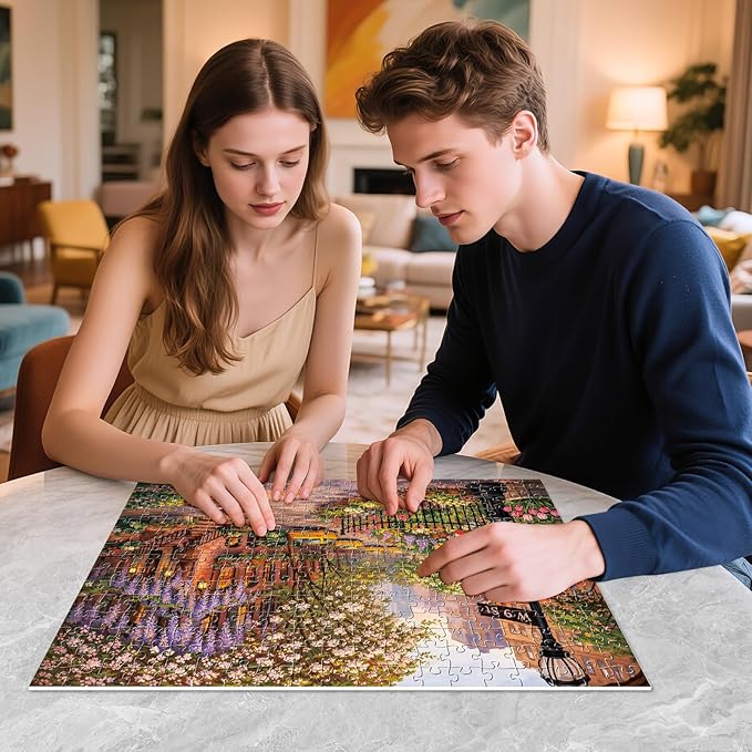 300 Piece Puzzle for Adults, New York Spring Street 300 Piece Puzzle, Vibrant City Blooms & Classic Yellow Taxis Jigsaw Puzzle, Perfect for Family Game Night, Home Wall Decor, Great Gift for Adults