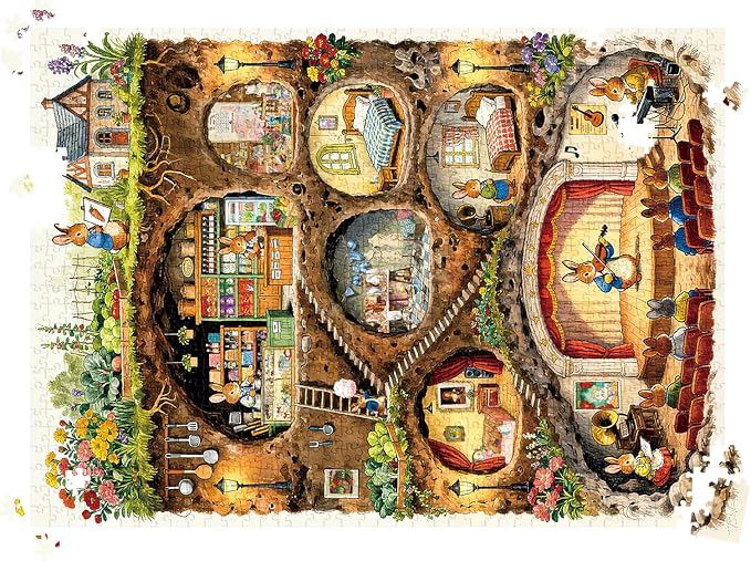 HUADADA Puzzles for Adults 1000 Pieces-Family Jigsaws Puzzles Game 1000 Piece Jigsaw Puzzles for Adults Gift-Rabbit House
