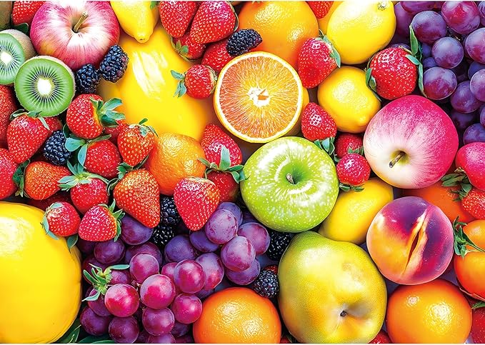Colorful Fruit Mix 300 Piece Puzzle for Adults, Fun Puzzles for Adults 300 Pieces with HD Print & Poster, 17"x11" Dust Free, for Gifts Halloween Christmas Family Games Lovers