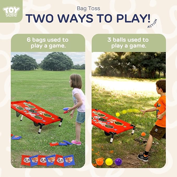TOY Life Bean Bag Toss Game, Carnival Party Games, Cornhole Set for Kids Outdoor Games, Outside Toys for Kids Ages 4-8, Yard Outdoor Toys for Toddlers 3-5, Gifts for 3 4 5 6 7 Year Old Girls & Boys
