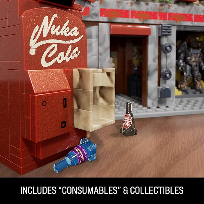 MEGA Fallout Action Figures Building Toys, Red Rocket Truck Stop with 824 Pieces, 2 Poseable Characters and Accessories, for Collectors
