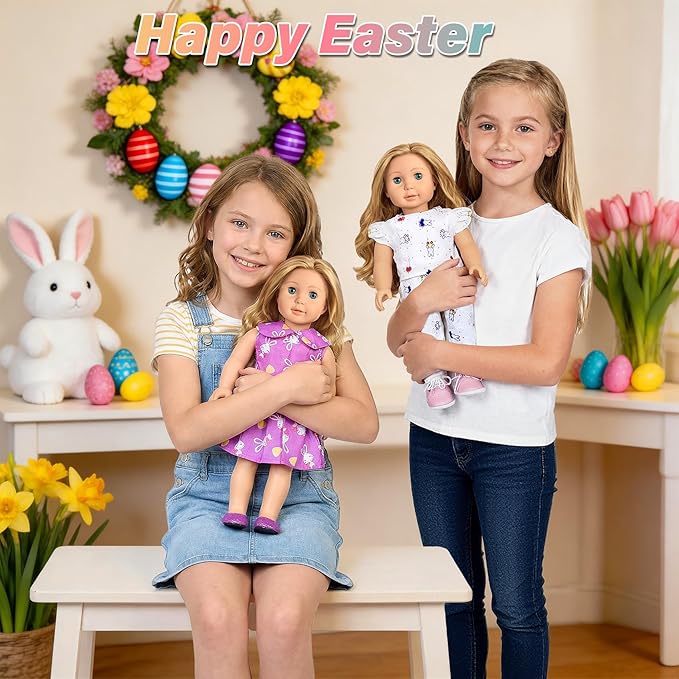 American 18 inch Doll Clothes Accessories-10 Set Doll Outfits for Girl Doll Clothes, Valentine's Toys Gifts for Kids Dressing up