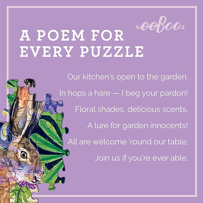 eeBoo 1000 Piece Puzzle - Lavender Kitchen Jigsaw Puzzle for Adults, Square 23" x 23" Made with Recycled Board & Vegetable-Based Ink