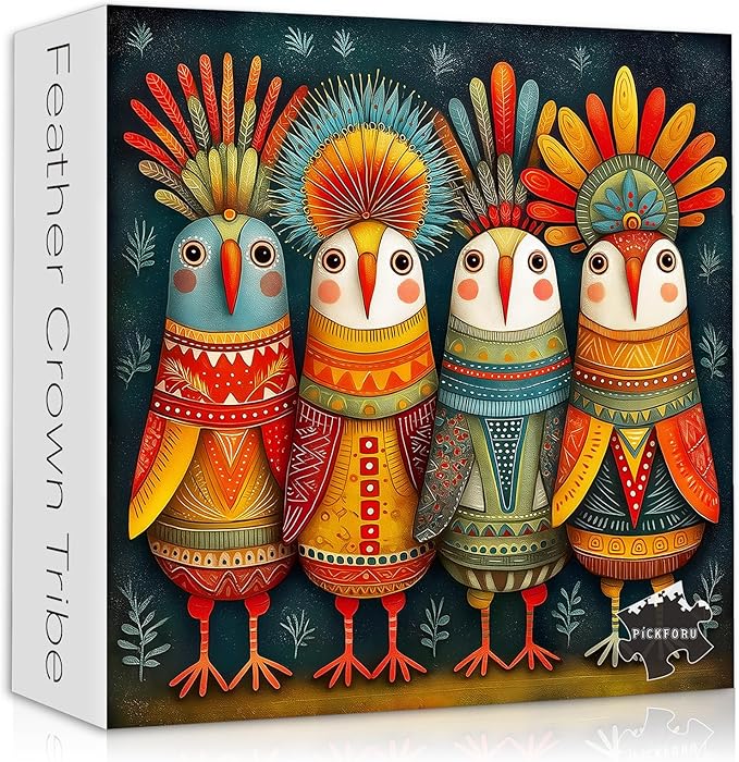 Bird Puzzles for Adults 1000 Piece, Funny Nature Fantasy Animal Abstract Jigsaw Puzzle, Colorful Whimsical Cute Puzzles Challenge
