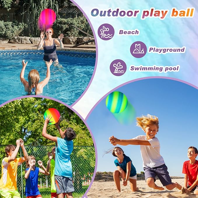 Macarrie 20 Pcs Playground Balls 6 Inches Dodgeball Kick Balls for Kids Adults Colorful Inflatable Balls Handballs Soccer Basketball Handball Games Camps Schools Outdoors