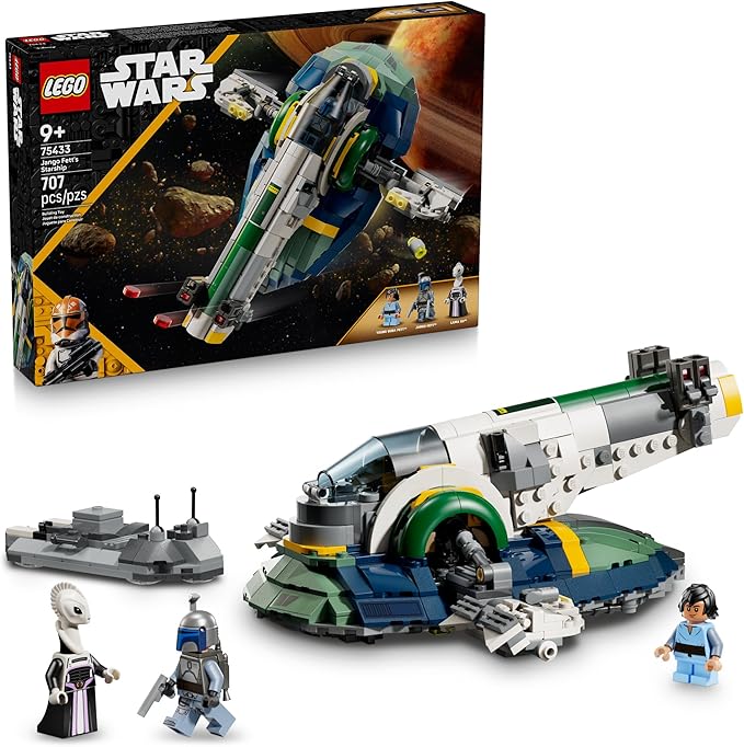LEGO Star Wars: Attack of The Clones Jango Fett's Starship Building Toy - Pretend Play Set for Boys & Girls, Ages 9+ - Gift for Birthdays - Collectible Model Kit & Kids Room Decor - 75433