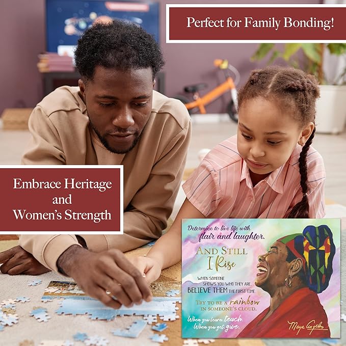African American Expressions - Maya Angelou Quotes Puzzle - 500 Piece Jigsaw Puzzle for Adults | Inspiring Fall Puzzle for Relaxation