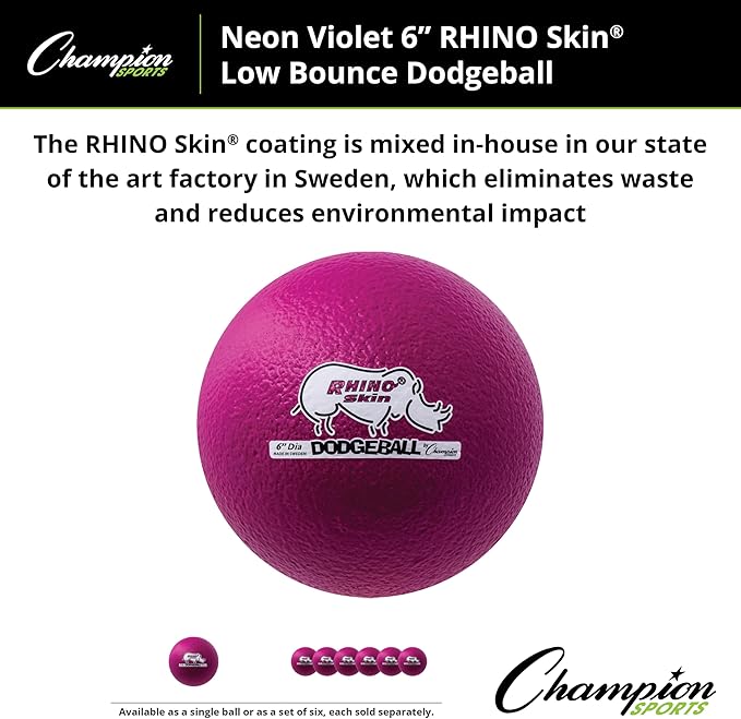 Champion Sports® Rhino Skin® Low Bounce Dodgeball Sets & Singles for Playground, PE, Backyard & League Games – Team Sports Equipment for Youth & Adults
