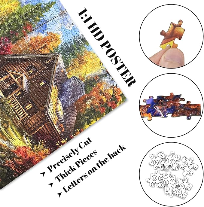 Jigsaw Puzzles 2000 Pieces for Adults Families Bear Village Pieces Fit Together Perfectly
