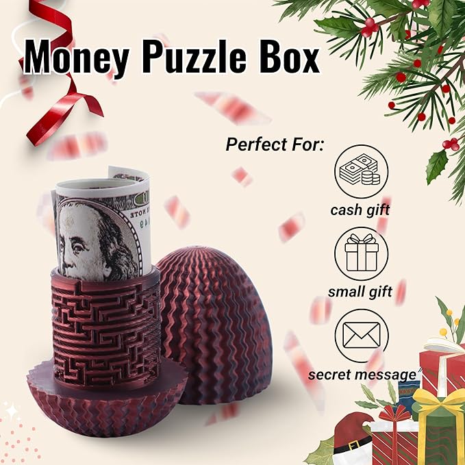 Maze Egg Money Puzzle Gift Box: Available in 4 Unique Internal Designs - Secret Cash Holder & Surprise Gift Container for Easter, Birthday, Wedding - Fun Brain Teaser Toy for Kids & Adults