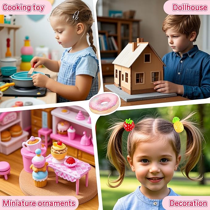 50 Pack Mini Food Blind Bags for Kids - Small Dollhouse Accessories & Party Favors Set with Tiny Resin Food Toys, Perfect for Pretend Cooking Games, Miniature Kitchen Play & Collecting
