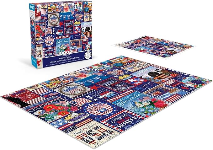 Ceaco - Tracy Flickinger - Patriotic Collage - 1000 Piece Jigsaw Puzzle