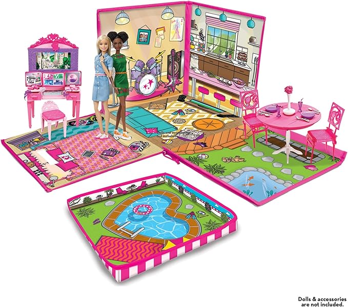 Barbie ZipBin 40 Doll Dream House Toy Box & Playmat