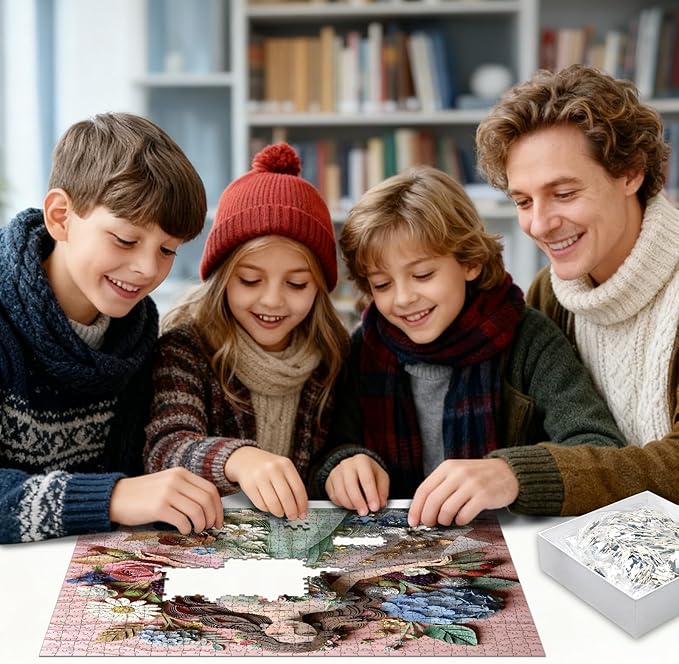Puzzles for Adults 1024 Piece, 3D Paper Art Floral Princess Scene Jigsaw Puzzles, with Letter Markings, HD Poster, Storage Bag– Home Decor Gift for Art & Craft Lovers （23.86 x 23.86 in）