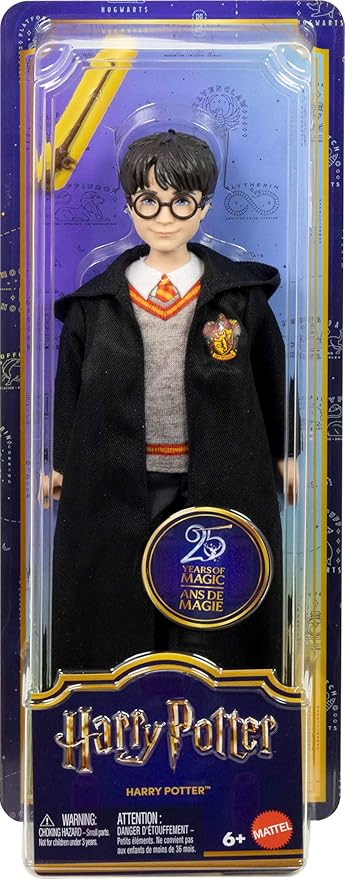 Mattel Harry Potter Toys, Harry Potter Fashion Doll in Removable Signature Hogwarts Uniform with Wand Accessory, Inspired by The Movie