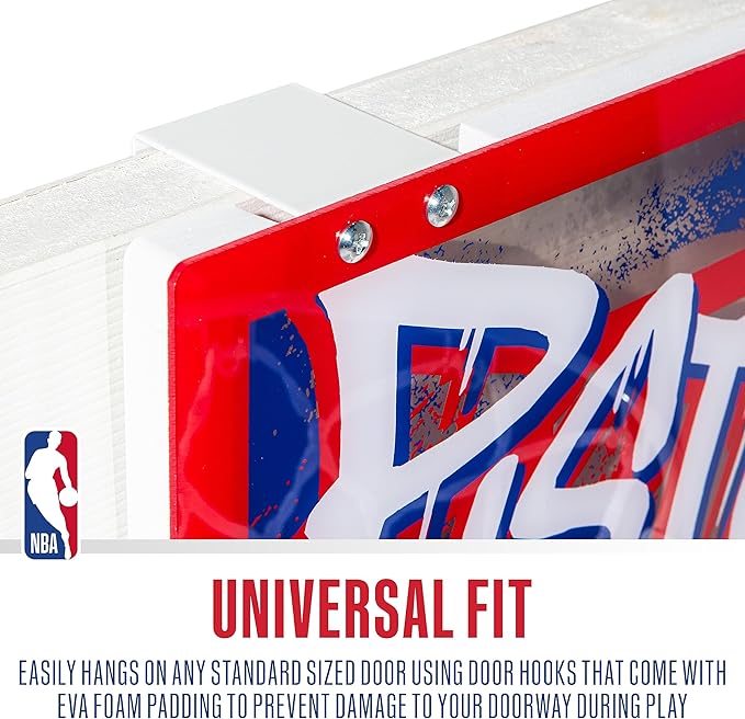Franklin Sports NBA Team Over the Door Basketball Hoops - Kids Indoor Mini Basketball Hoop + Ball Set - NBA Fan Mini Hoops