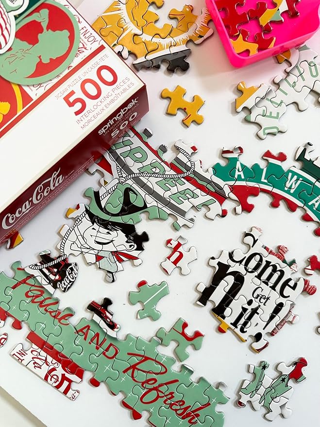 Springbok Coca-Cola When Friends Drop in 500 Piece Jigsaw Puzzle for Adults - Unique Cut Pieces - Made in USA