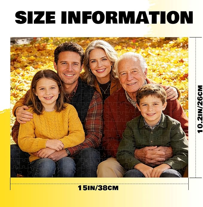 Custom Puzzle from Photo, Personalized Puzzle for Adults 120/200/300/500/1000 Pieces, Customized Jigsaw Puzzle Gift for Family, Wedding, Friend